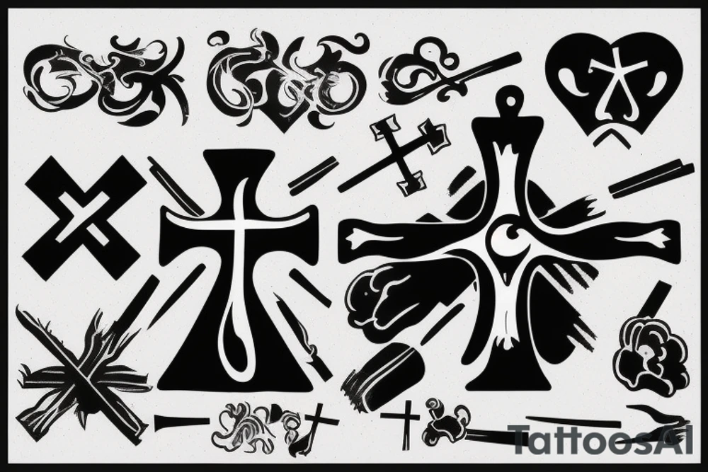 smoke around a cross tattoo idea