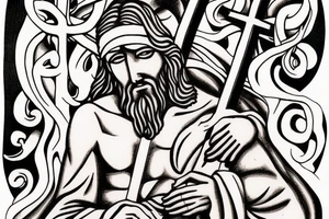 jesus carrying the cross tattoo idea