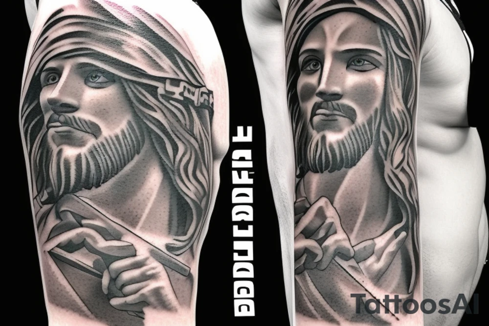 jesus carrying the cross tattoo idea