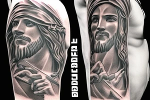 jesus carrying the cross tattoo idea