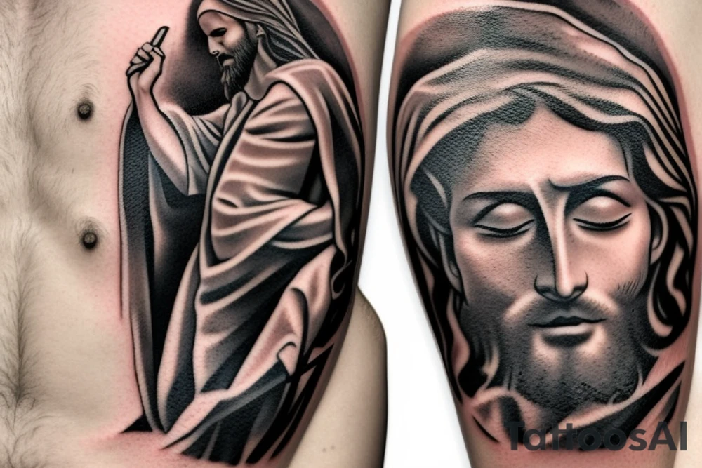 jesus carrying the cross tattoo idea