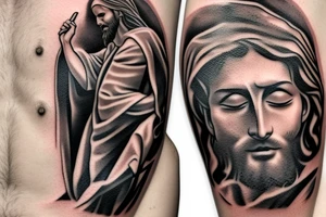 jesus carrying the cross tattoo idea