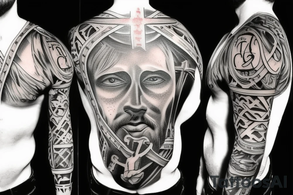 jesus carrying the cross tattoo idea