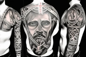 jesus carrying the cross tattoo idea