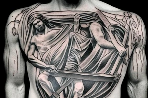 jesus carrying the cross tattoo idea