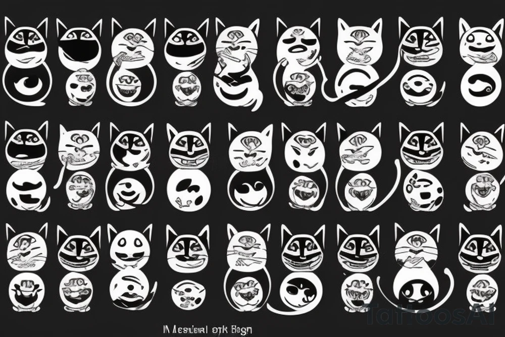 ninja cat with one eye tattoo idea