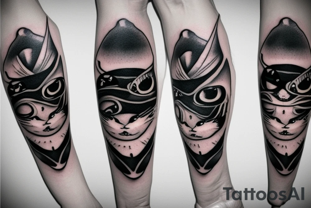 One-eyed ninja cat tattoo idea