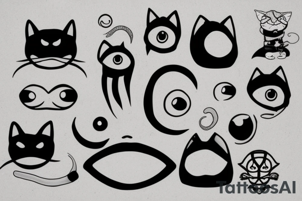 One-eyed ninja cat tattoo idea