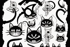 One-eyed ninja cat tattoo idea
