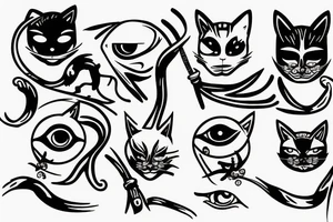 One-eyed ninja cat tattoo idea