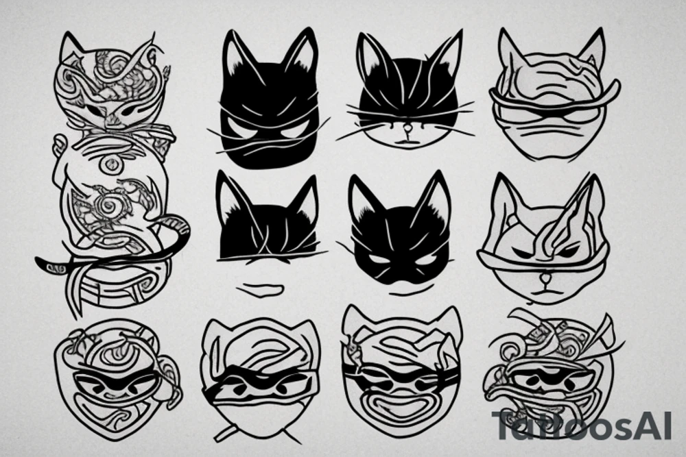 One-eyed ninja cat tattoo idea