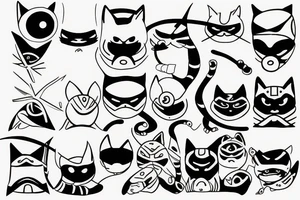 One-eyed ninja cat tattoo idea