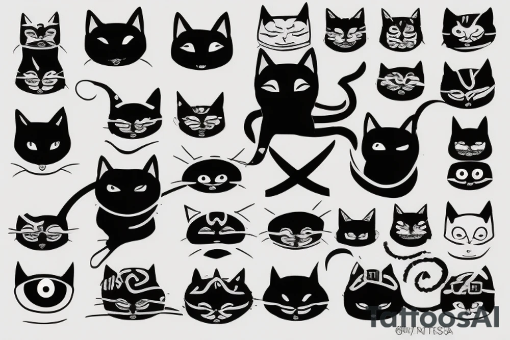 One-eyed ninja cat tattoo idea