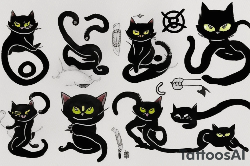 One-eyed ninja cat tattoo idea