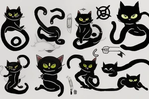 One-eyed ninja cat tattoo idea