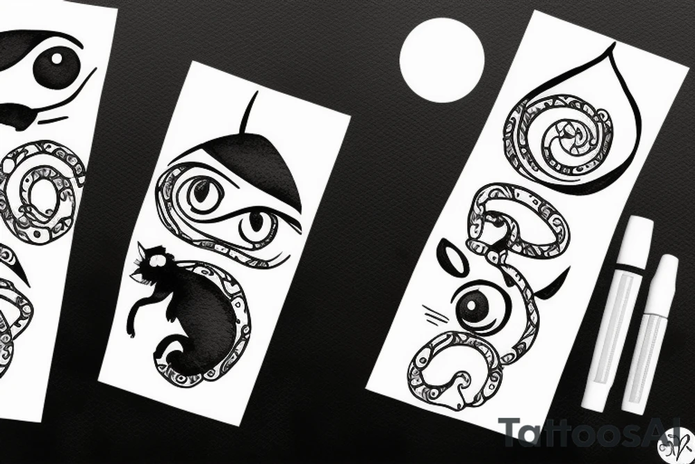 One-eyed ninja cat tattoo idea