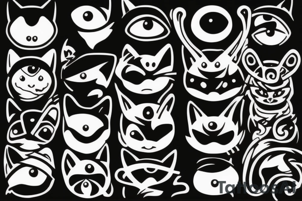 One-eyed ninja cat tattoo idea