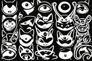 One-eyed ninja cat tattoo idea