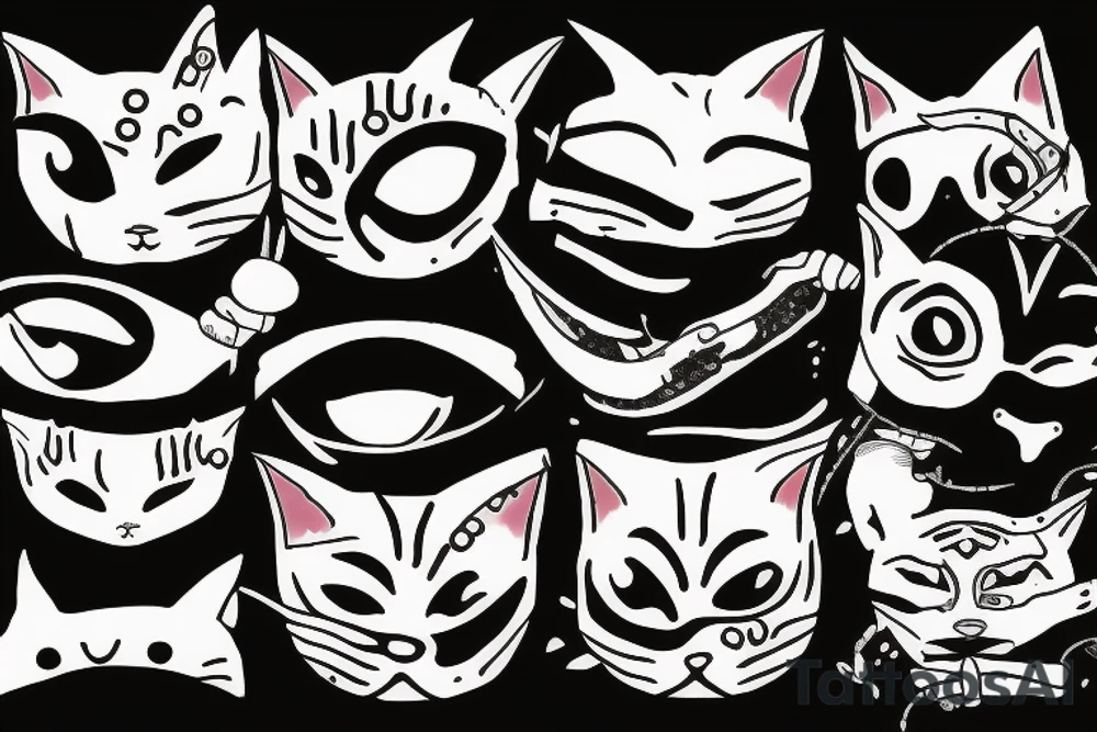 One-eyed ninja cat tattoo idea