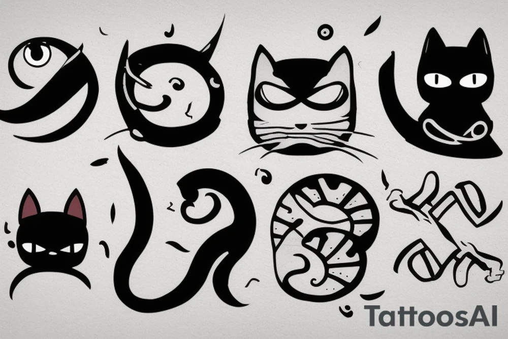 One-eyed ninja cat tattoo idea