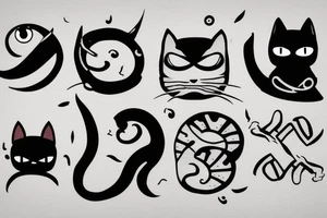 One-eyed ninja cat tattoo idea
