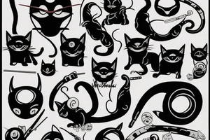 One-eyed ninja cat tattoo idea