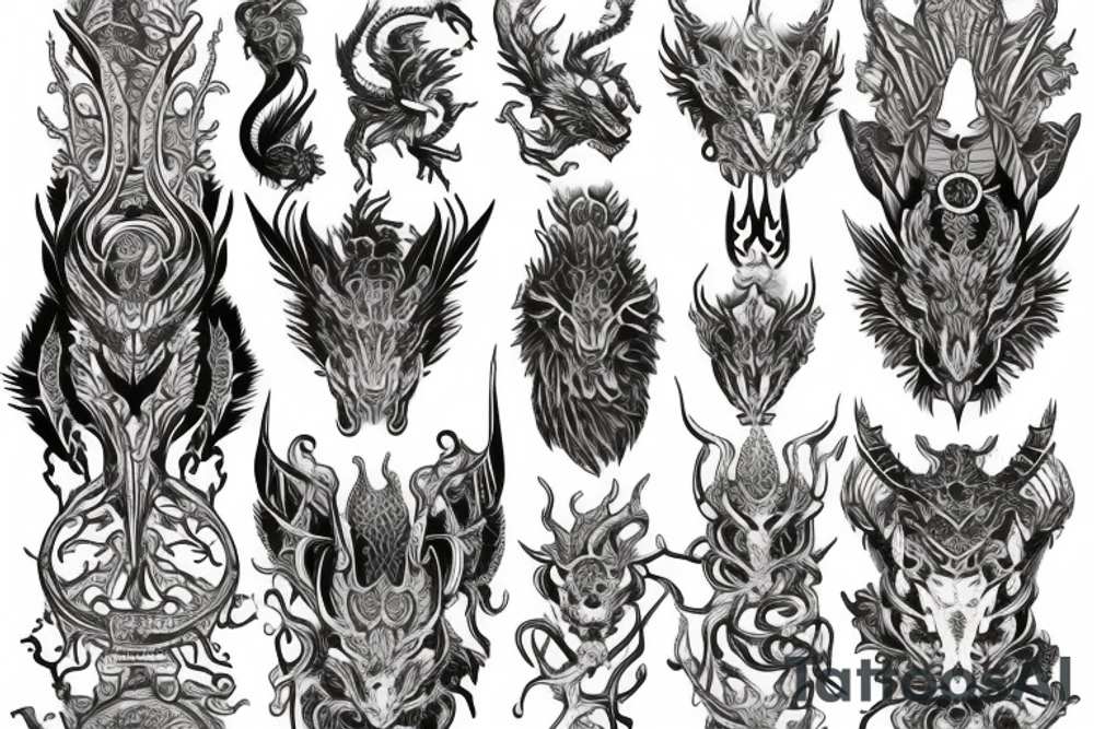 Dragon Vivid Elaborate Intricate Stoic Regal Imperial tattoo idea