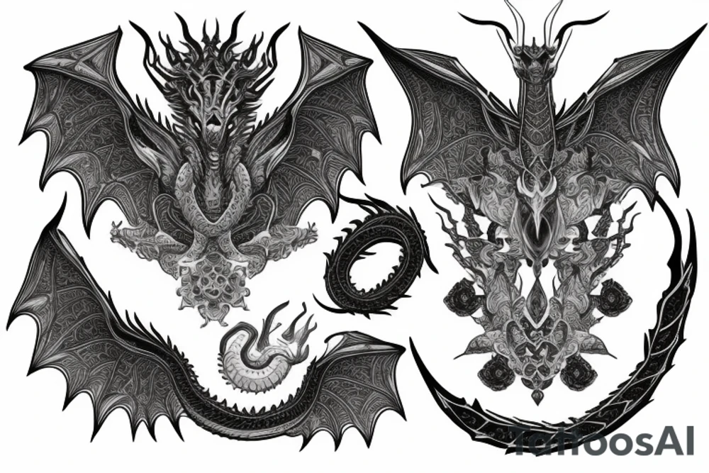 Dragon Vivid Elaborate Intricate Stoic Regal Imperial tattoo idea