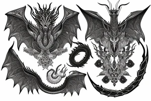 Dragon Vivid Elaborate Intricate Stoic Regal Imperial tattoo idea