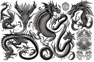 Dragon Vivid Elaborate Intricate Stoic Regal Imperial tattoo idea