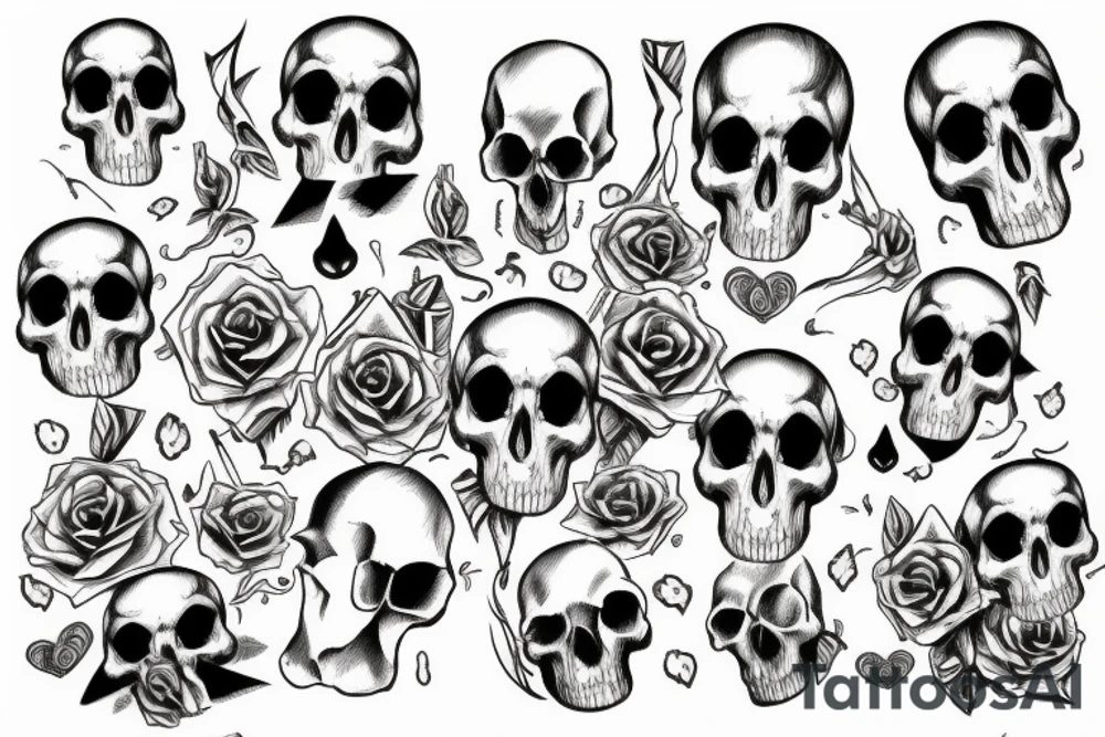 an hourglass with the top half of a skull on top tattoo idea