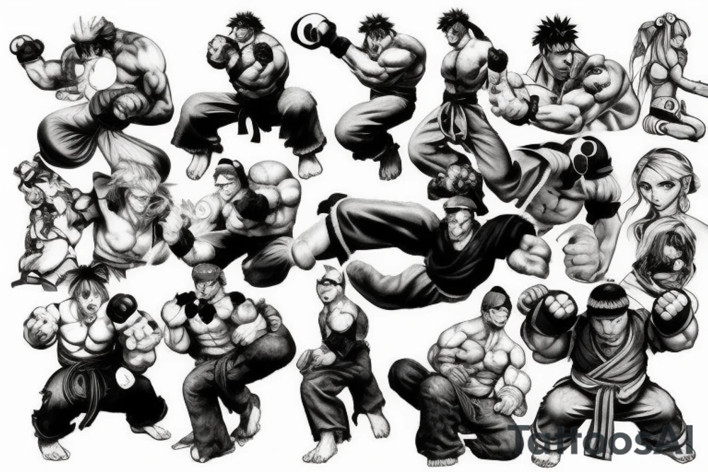 street fighter video game tattoo idea