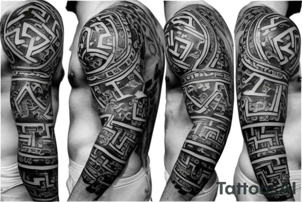 bull head with Greek 6 packs body tattoos tattoo idea