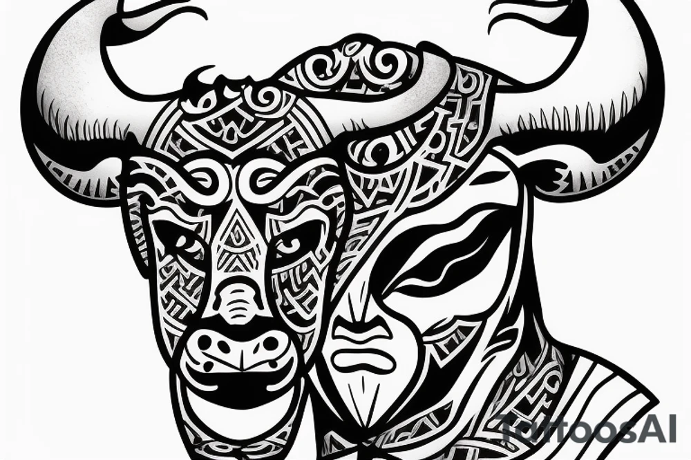 bull head with Greek 6 packs body tattoos tattoo idea