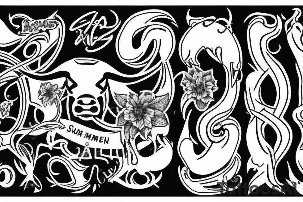 A bull with a body tattoo tattoo idea