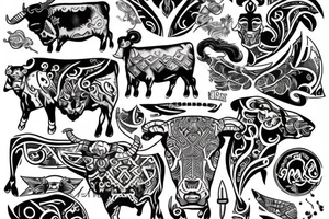 A bull with a body tattoo tattoo idea