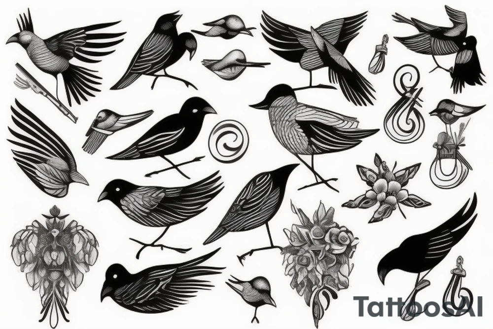 Greek mythology bird tattoo idea