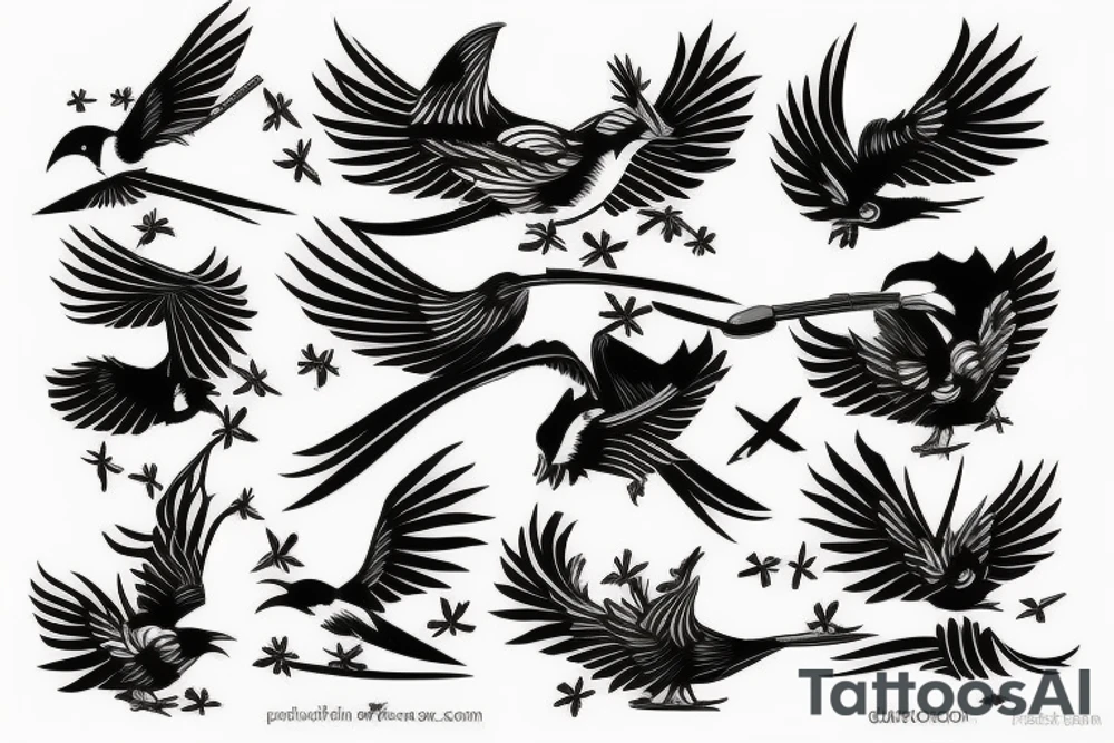 Samurai bird tattoo tattoo idea