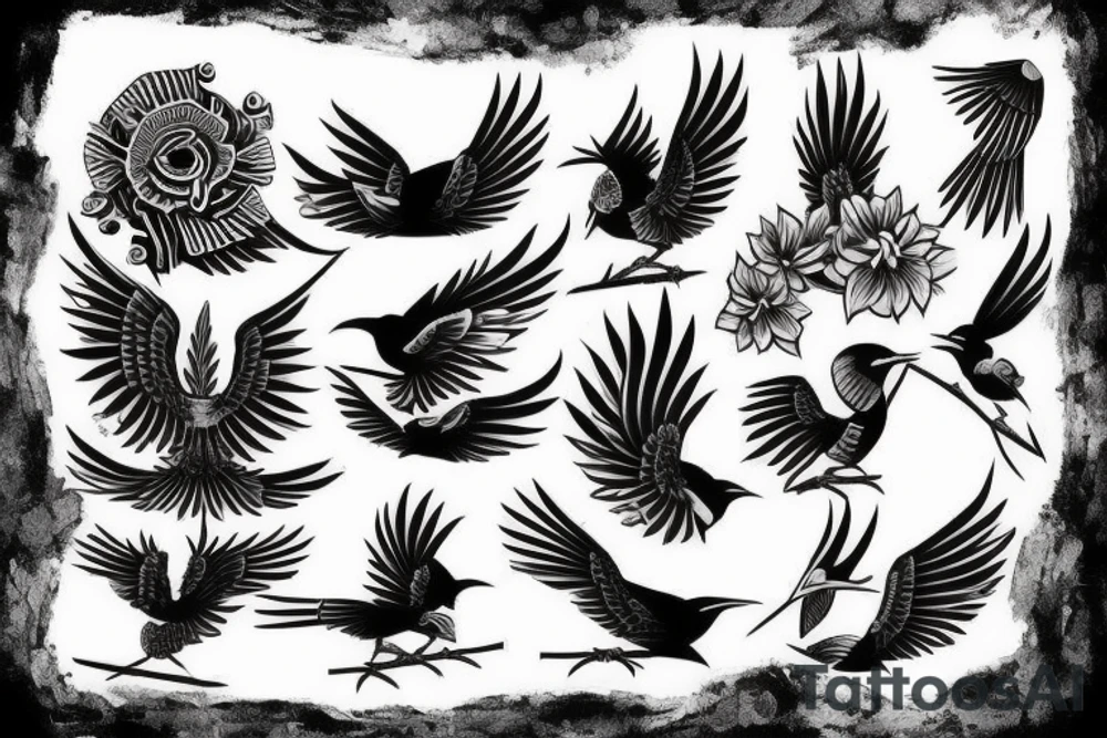 Samurai bird tattoo tattoo idea
