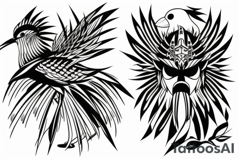 Samurai bird tattoo tattoo idea