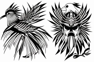 Samurai bird tattoo tattoo idea