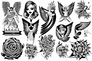 Angel raising one hand tattoo idea