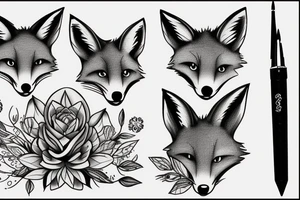 three foxes playing tattoo idea