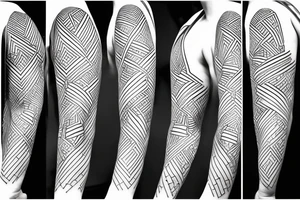 Skyline of New York City inside a geometric pattern tattoo idea