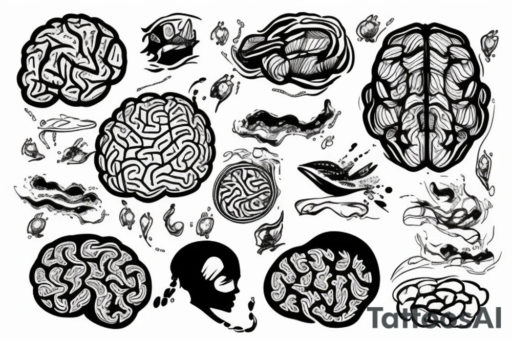 brain submerged in water tattoo idea
