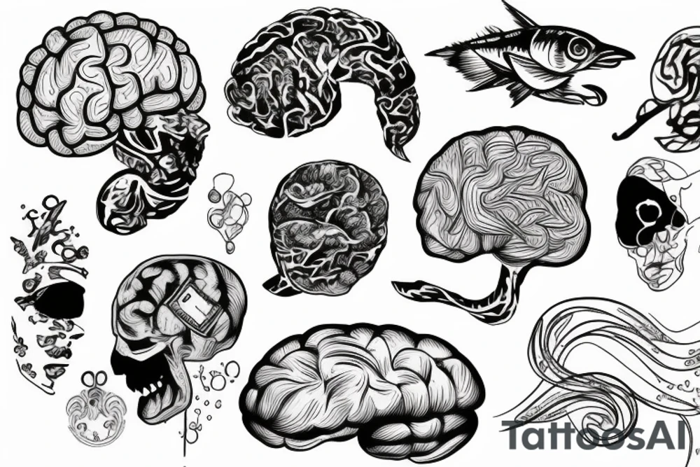 brain submerged in water tattoo idea
