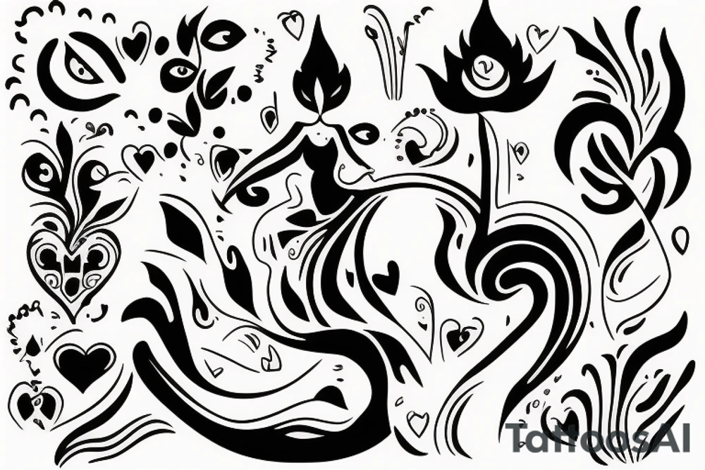 Woman changing growth love hardship tattoo idea
