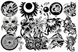 Sun is coming up in sea tattoo idea