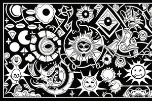 Sun is coming up in sea tattoo idea
