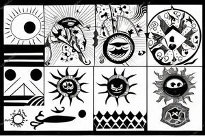 Sun is coming up in sea tattoo idea
